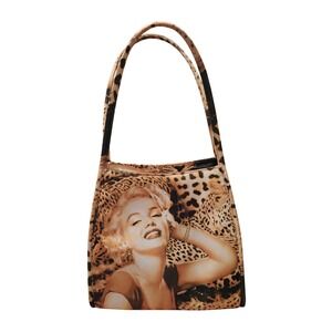 Marilyn‎ Monroe Y2K Leopard Shoulder Bag Rhinestone Glam Hobo Purse Perfect
